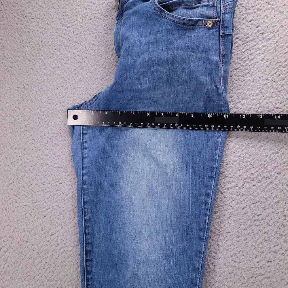 DEMOCRACY Jeans Size 14 Skinny Ankle Mid Rise Medium Wash Stretch Denim